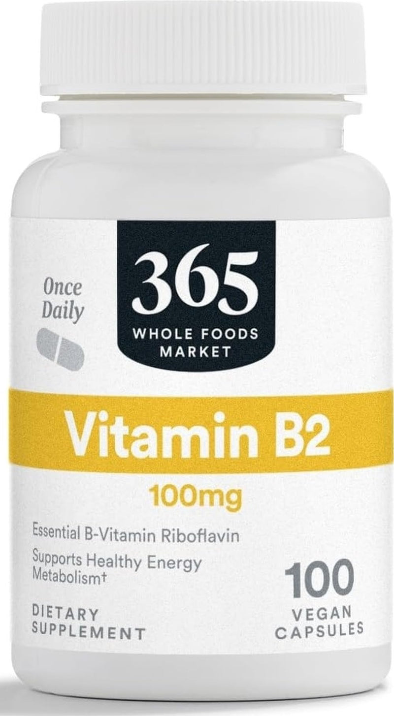 365 by Whole Foods Market Vitamin B2 100mg, 100 CT 100 Count (Pack of 1)