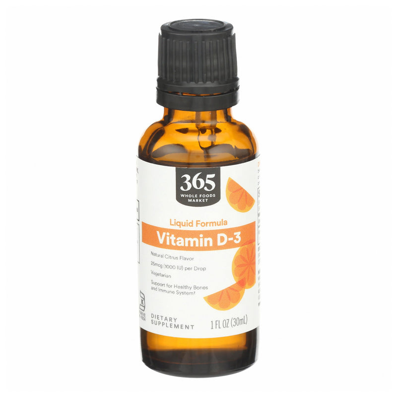 365 by Whole Foods Market, Vitamin D-3 Liquid Citrus Flavor 1000IU, 1 OZ 1 Fl Oz (Pack of 1)
