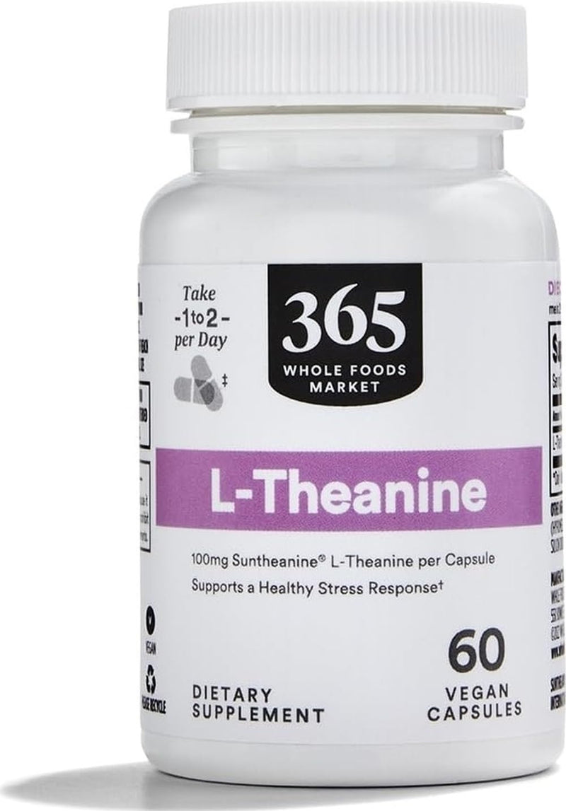 Whole Foods Market, L-Theanine 100 MCG 60 CT 60 Count (Pack of 1)