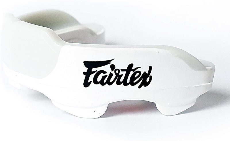 Fairtex MG3 Gel Mouth Guard Protection | Ultimate Protection for Contact Sports | Custom Fit, BPA-Free, Latex-Free | Quick Tether Connect, Heavy-Duty Shock Frame, Gel-Fit Liner (White) White