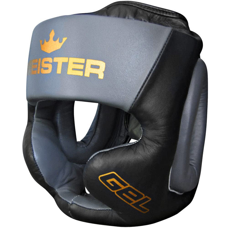 Meister Gel Full-Face Training Head Guard - Black/Charcoal/Gold XX-Large - BeesActive Australia