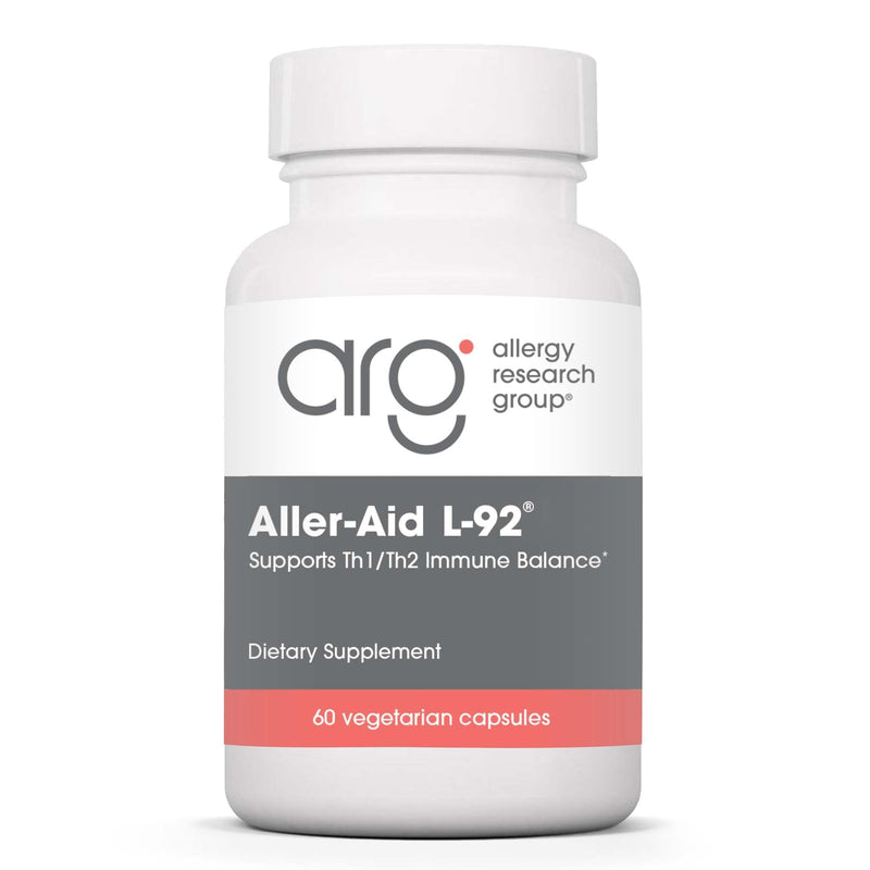 ARG Aller-Aid L-92 Postbiotic Immune Capsules, 60 Capsules | L-92 Postbiotic With Vitamin C and Botanicals for Histamine and Seasonal Support, Hypoallergenic, 60 Servings