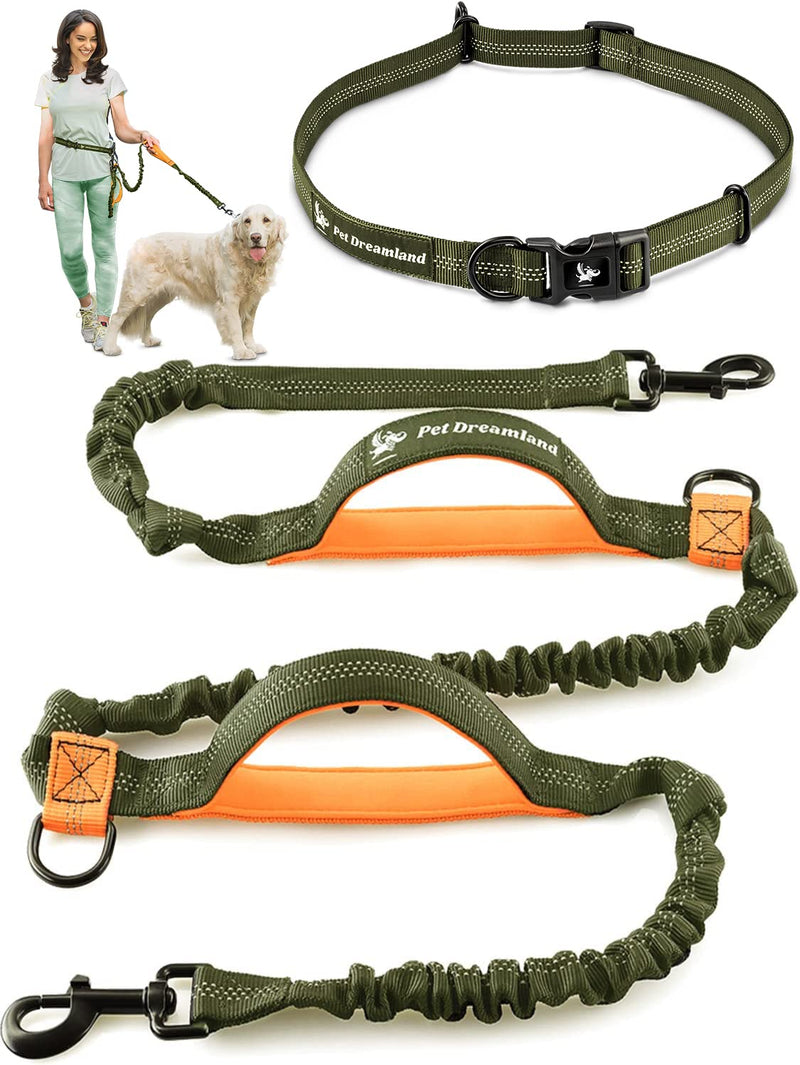 Pet Dreamland Exquisite Hands Free Leash for Large Dogs. Ultimate Comfort & Freedom for Running, Walking and Hiking. Premium Quality, Durable & Versatile Dog Walking Belt. Your Dog Will Love It. Khaki & Orange - BeesActive Australia