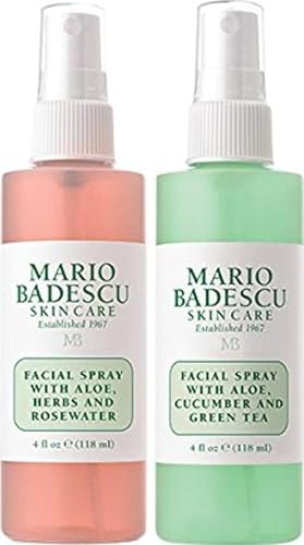 Mario Badescu Facial Spray with Aloe, Herbs and Rose Water for All Skin Types, Face Mist that Hydrates, Rejuvenates & Clarifies 4 Fl Oz (Pack of 2)