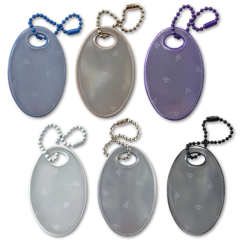 funflector Safety Reflectors - Basic Shapes - Stylish Reflective Gear for Jackets, Bags, Purses, Backpacks, Strollers and Wheelchairs - Made in USA Ovals-Mixed Colors-6-pack