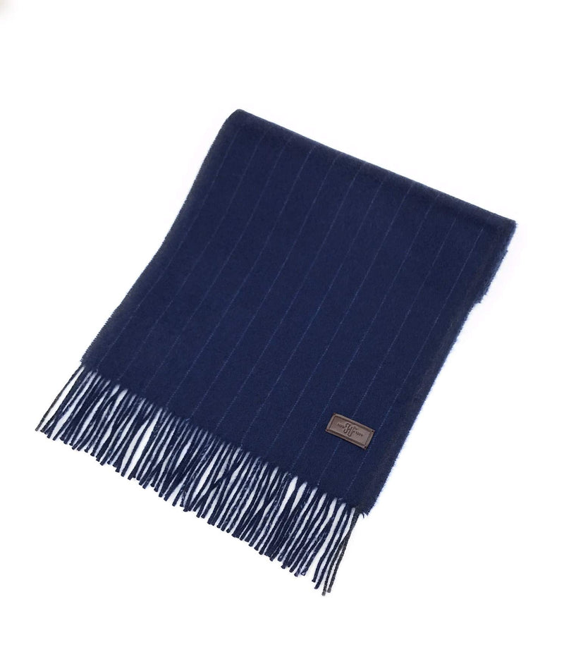 Hickey Freeman Patterned 100% Italian Cashmere Scarf for Men – Ultra-Soft Men’s Winter Scarves, 66-Inches x 12-Inches One Size Blue Chalk Stripe - BeesActive Australia