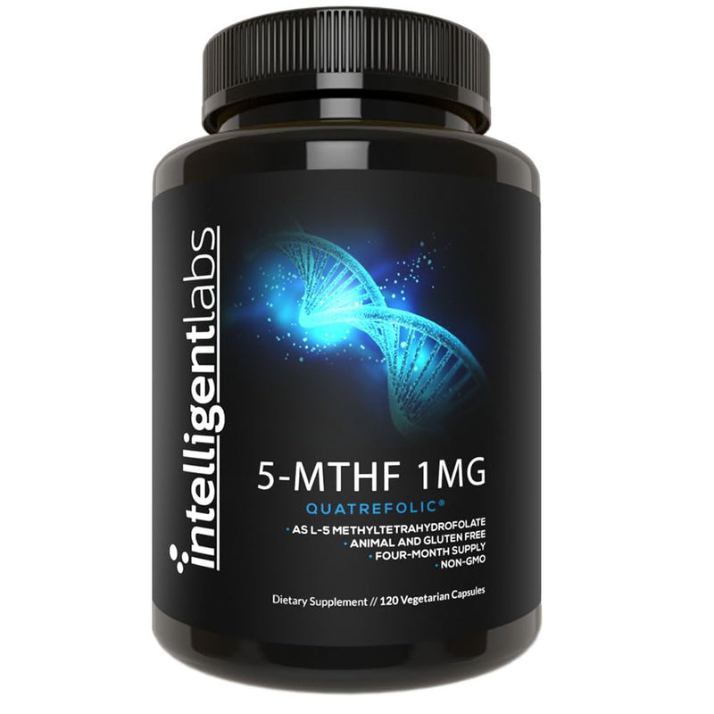 5-MTHF Methylfolate 1mg, Quatrefolic® for Mood & Energy, 4-Month Supply | Gentle 1000mcg Daily Dose. Supports Optimal Methylation & Cardiovascular Wellness. Zero Stomach Discomfort