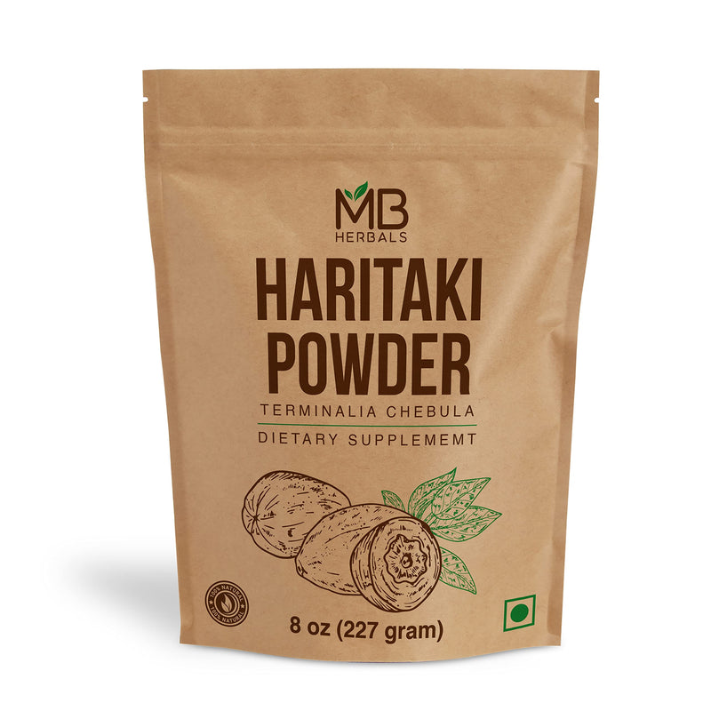 MB Herbals Haritaki Powder 8 oz / 227 Gram / 0.5 lb | Terminalia chebula Harde Chebulic Myrobalan | Natural AntiOxidant - BeesActive Australia
