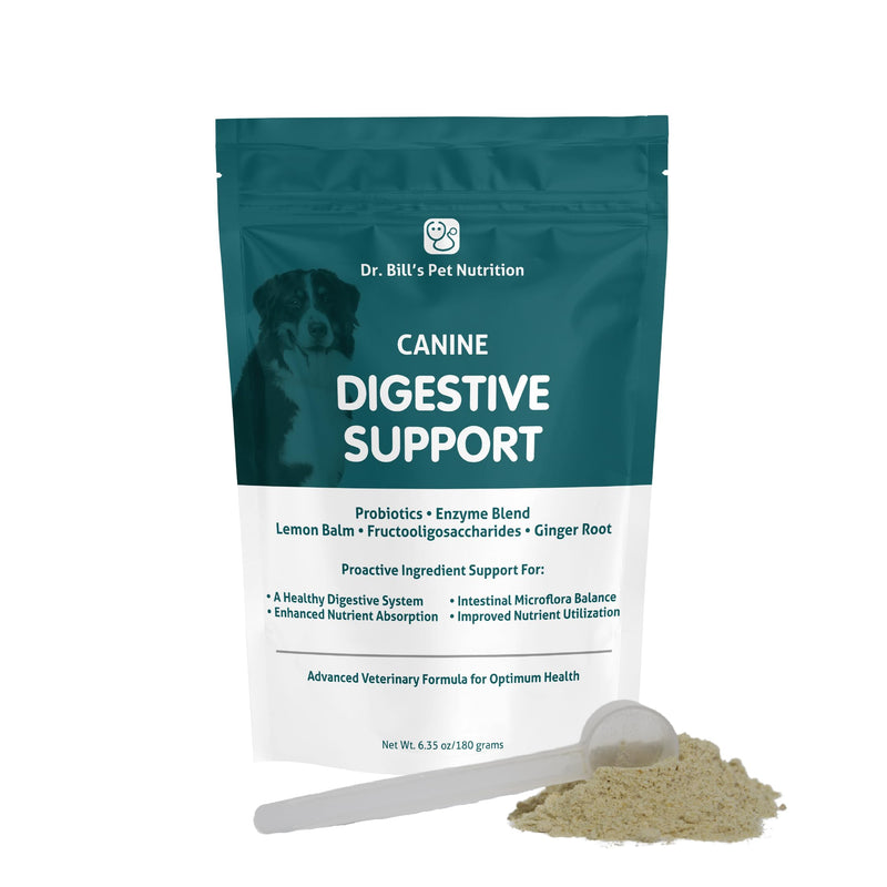 Dr. Bill’s Canine Digestive Support | Probiotics & Prebiotics for Dogs | Gut Health Pet Supplements | Contains Ginger Root, Psyllium Husk, Lemon Balm and Bifidobacterium - PawsPlanet Australia
