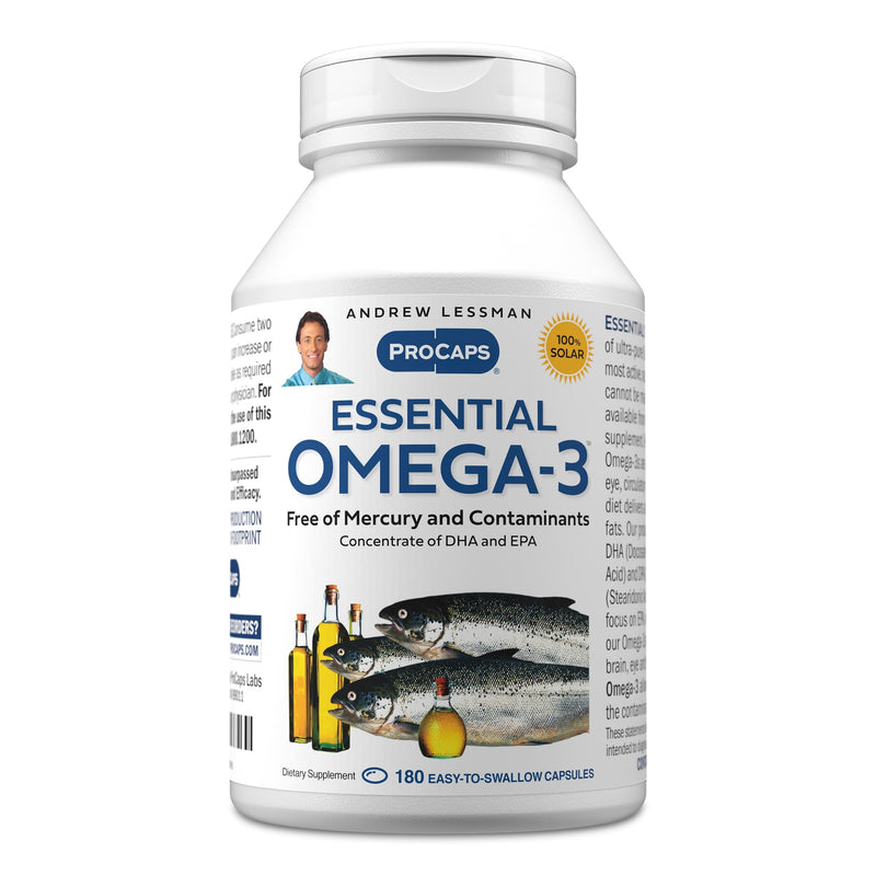 ANDREW LESSMAN Essential Omega-3 Fish Oil High DHA - 180 Softgels | Ultra-pure Omega-3 fish oil in its natural triglyceride form to support heart, brain and eye health. 180 Count (Pack of 1)