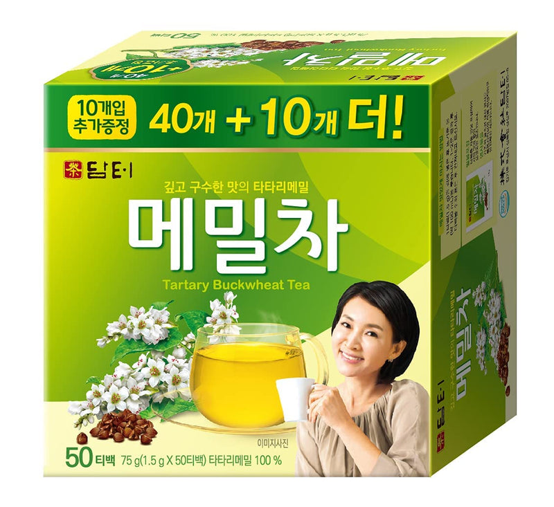 Damtuh Korean Traditional Roasted Tartary Buckwheat Herbal Tea Soba Cha 1.5g x 50 Teabag 40 Count (Pack of 1) - BeesActive Australia