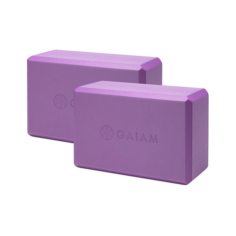 Gaiam Essentials Yoga Block (Set Of 2) – Supportive, Soft Non-Slip Foam Surface For Yoga, Pilates, Meditation Deep Purple - BeesActive Australia