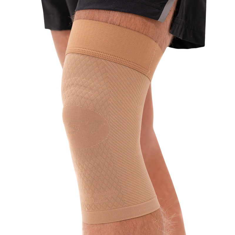 OS1st KS7 Performance Knee Brace with Compression Zone Technology–Stabilizing Knee Sleeve for Pain Relief, Patella Support, Running, Arthritis, Men & Women Large Tan - BeesActive Australia