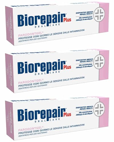 Biorepair Parodontgel® Daily Toothpaste - 2.54 Fluid Ounces (75ml) Tubes (Pack of 3) [ Italian Import ]