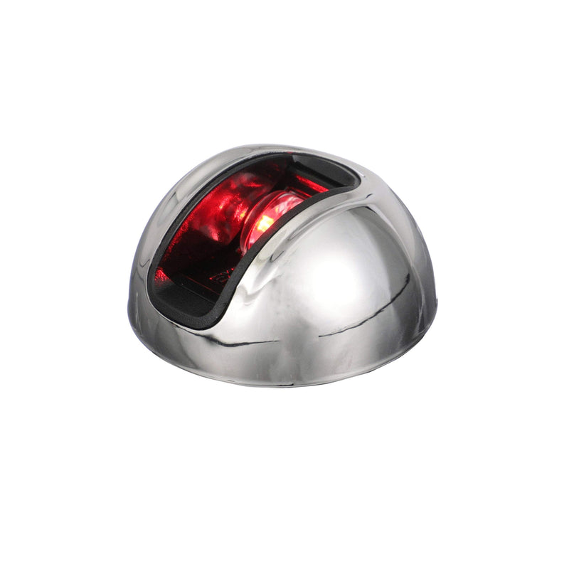 attwood NV3012SSR-7 LightArmor 2-Mile Vertical Surface Mount Navigation Light, Red LED Lighting, Round Stainless Housing One size