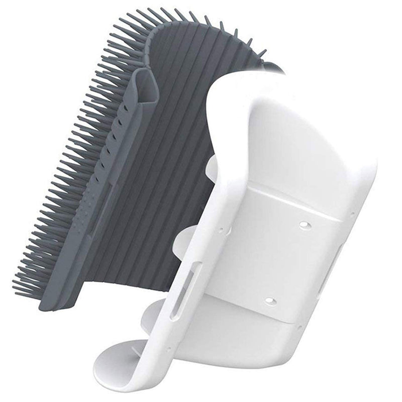 WWVVPET 3.0 Softer Grey Hair Brush with Catnip, Wall Corner Scratcher Comb, Grooming Massage Brush for Long & Short Fur Cat/Kitten/Puppy 3.0 Softer Grey (1 Pack) - BeesActive Australia