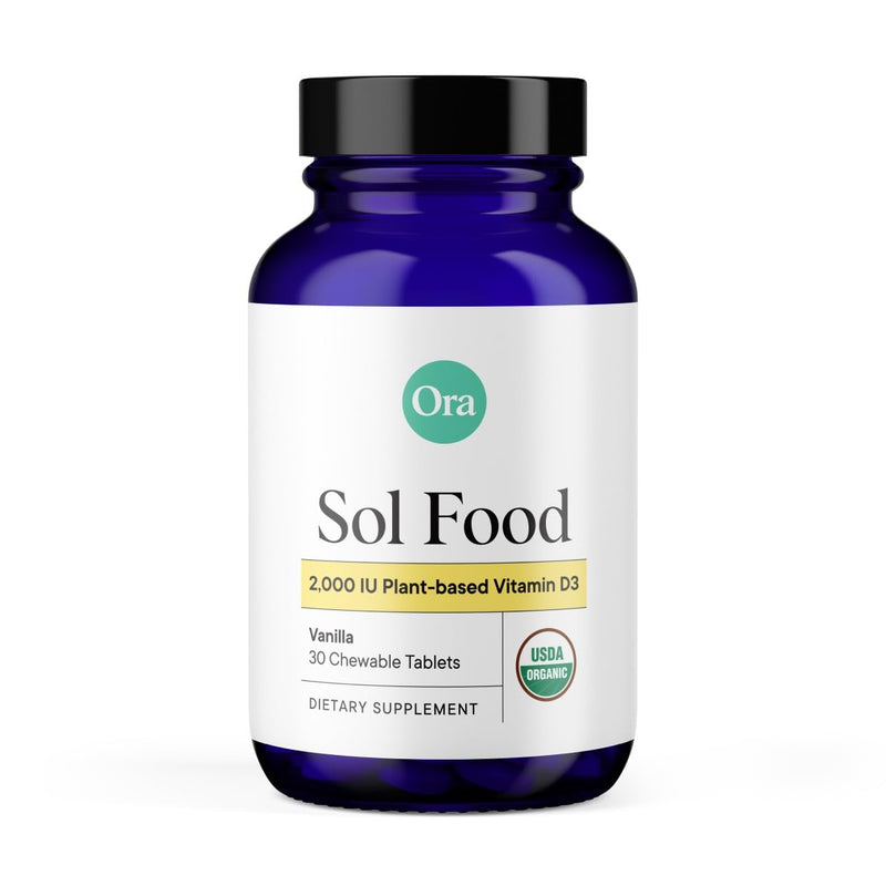 Ora Organic Vitamin D3 2000IU - Vegan Vitamin D Chewables from Lichen for Bone Health, Immune Support, & Mood | Maximum Absorption - 1 Month Supply, 30 Vegan Chewable Vanilla Tablets 30 Count (Pack of 1) Organic Tablets - 2000 IU