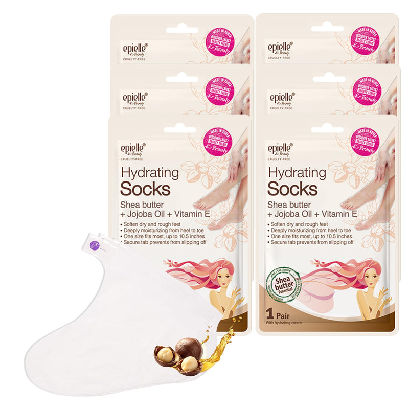 Epielle Hydrating Foot Mask 6 Pairs, Relieve and Soften with Shea Butter & Jojoba Oil, Deep Moisturizing Socks for Dry, Cracked Feet, Self Care Gifts for Women, Spa Kit, Easter Basket Stuffers Hydrating Socks - BeesActive Australia