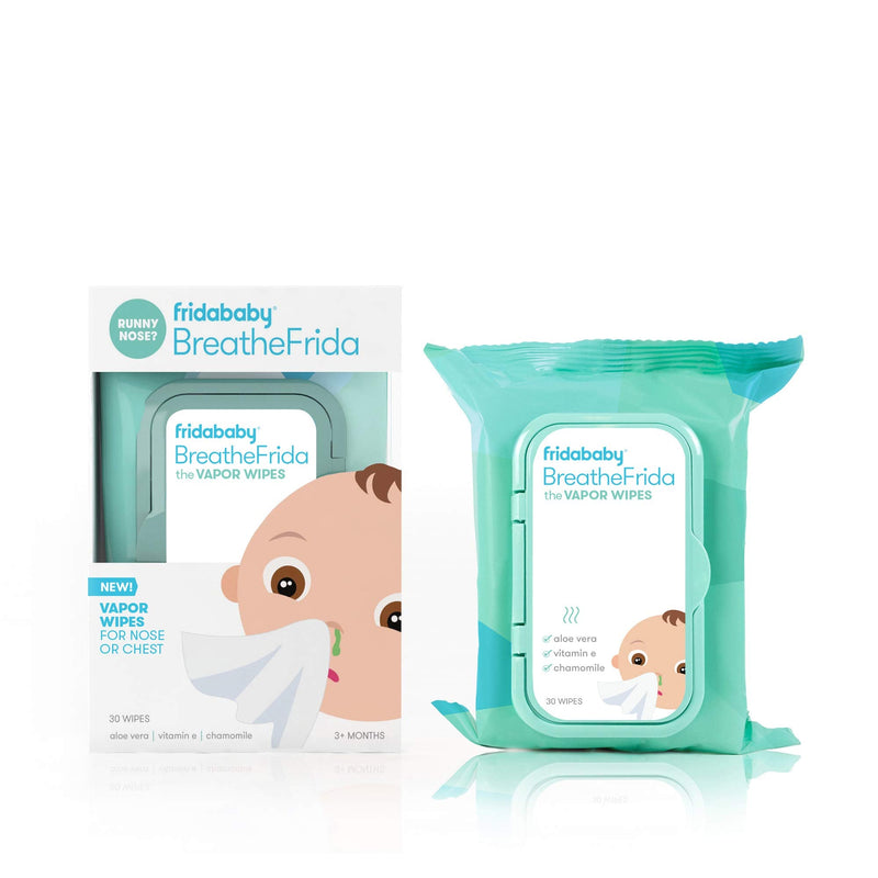 Frida Baby Breathefrida Toddler & Baby Nose Wipes, Baby Saline Wipes for Nose, Chest, Allergy Relief, Alcohol Free, Made with Aloe Vitamin E & Chamomile, 30 Count, 1pk 30 Count (Pack of 1) Vapor Wipes
