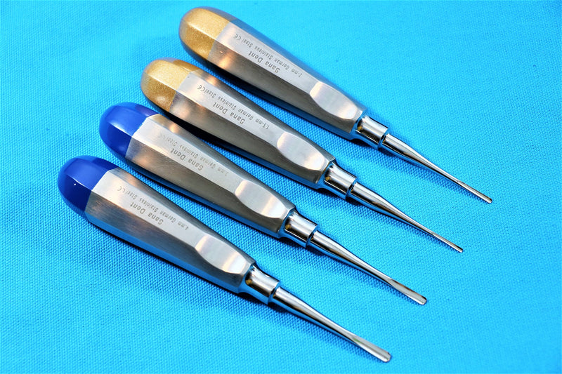 Dental Luxating Elevator Surgical Root Instruments Straight Tip 1.3 mm 2mm 3mm 4mm Set of 4 Each Premium German - BeesActive Australia