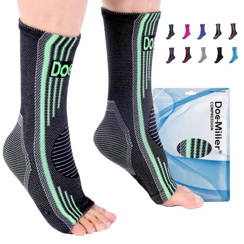 Doc Miller Plantar Fasciitis Compression Socks, 20-30mmHg, 1 Pair Green 2X-Large
