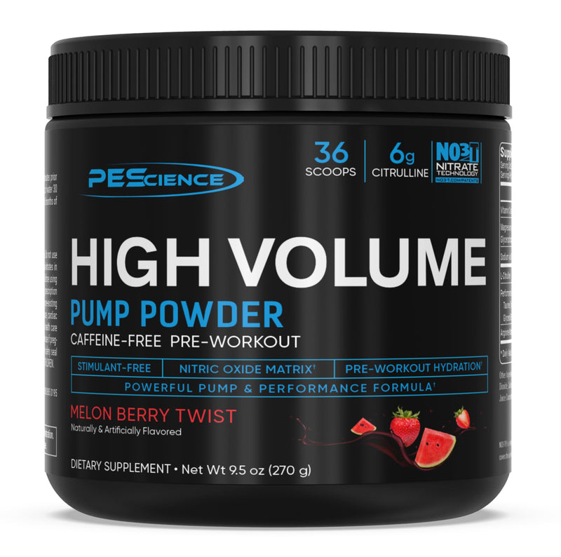 PEScience High Volume Stim-Free Pre Workout, Nitric Oxide Booster with L Citrulline & L Arginine Nitrate, Non-Stim Preworkout for Men and Women, 36 Scoops, Melon Berry Twist - BeesActive Australia