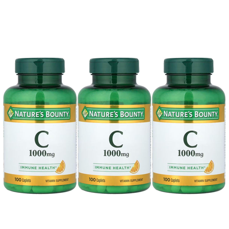 Nature's Bounty Vitamin C, 1000mg, 100 Caplets (Pack of 3)