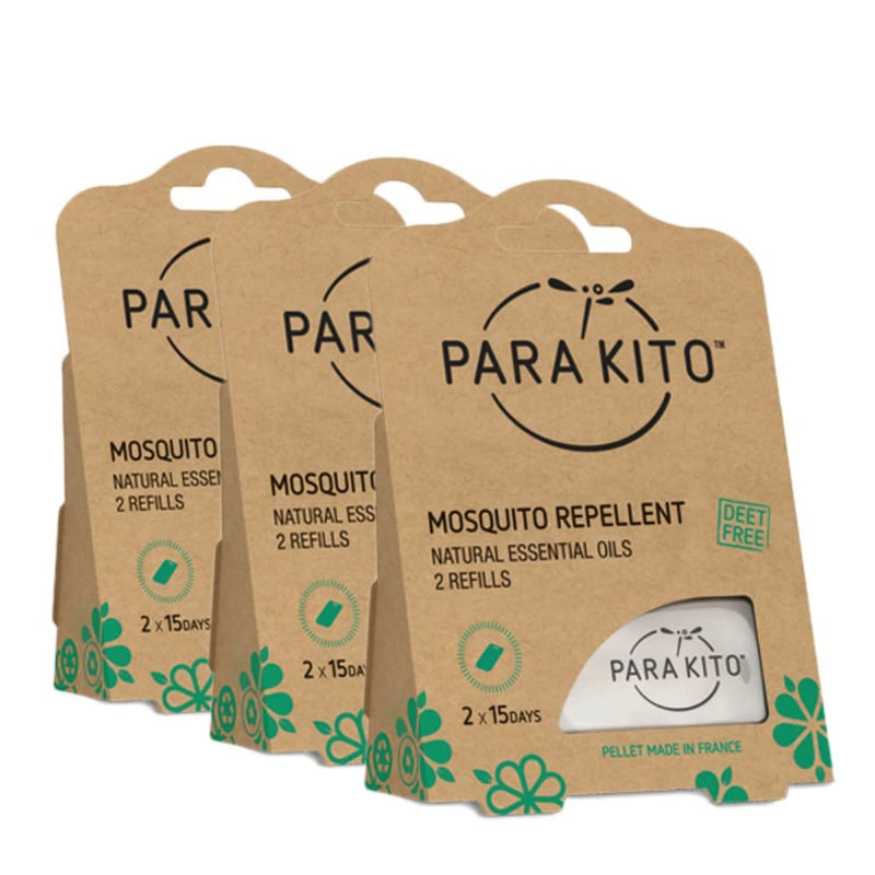 PARA'KITO Refill Pellets for Mosquito Repellent Bracelets, Mosquito Pellets with Citronella Oil, Peppermint Oils, Hiking & Camping Accessories, 2 Refills (15 Days Each) 6 Count (Pack of 1) - BeesActive Australia