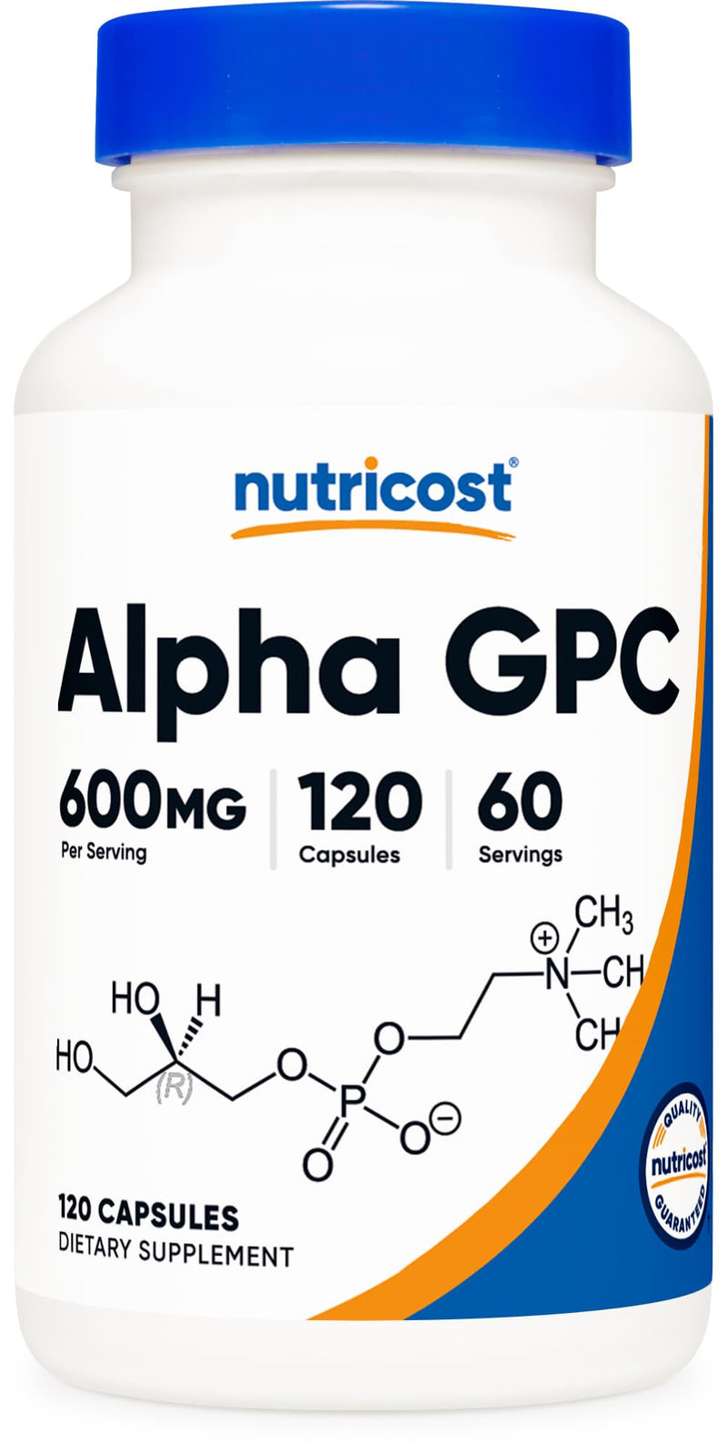 Nutricost Alpha GPC 600mg, 120 Vegetarian Capsules - Non-GMO and Gluten Free, 300mg Per Capsule 120 Count (Pack of 1)