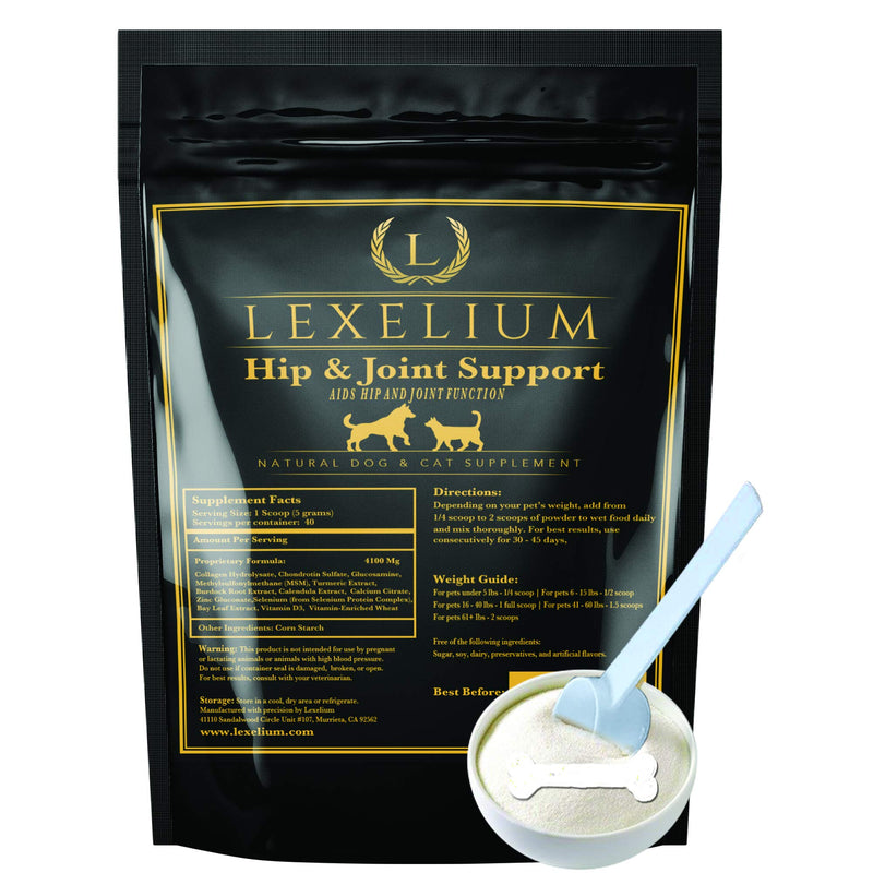 Joint Supplement for Dogs & Cats - Chondroitin Sulfate, Turmeric, MSM, Glucosamine & Calcium for Healthy Bones & Optimal Skeletal Function - Optimal Joint Care to Help w/Arthritis- 200g - PawsPlanet Australia