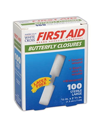 MAGID AM WHT CRS MP60333 American White Cross Medium and Large Butterfly Wound Closures, 0.5" x 2.75", Flesh (Pack of 100) L Pack of 100