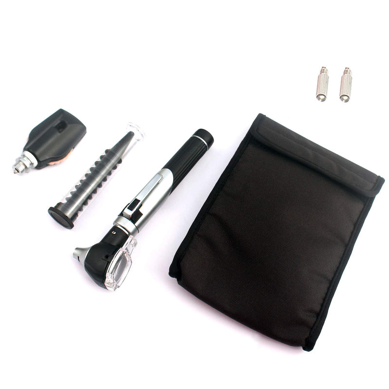 OdontoMed2011® 'Fiber Optic Otoscope Examination LED Otoscope ENT Set + 2 Free Replacement Bulb Color - (Black) Black - BeesActive Australia