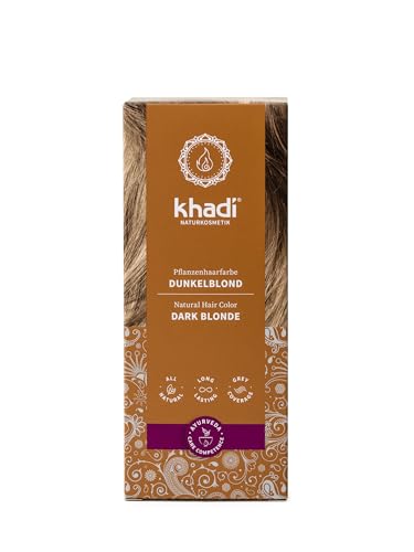khadi DARK BLONDE Natural Hair Color - Hair Color for matte, medium ash blonde to rich dark blonde - 100% plant-based & natural - 3.5 oz