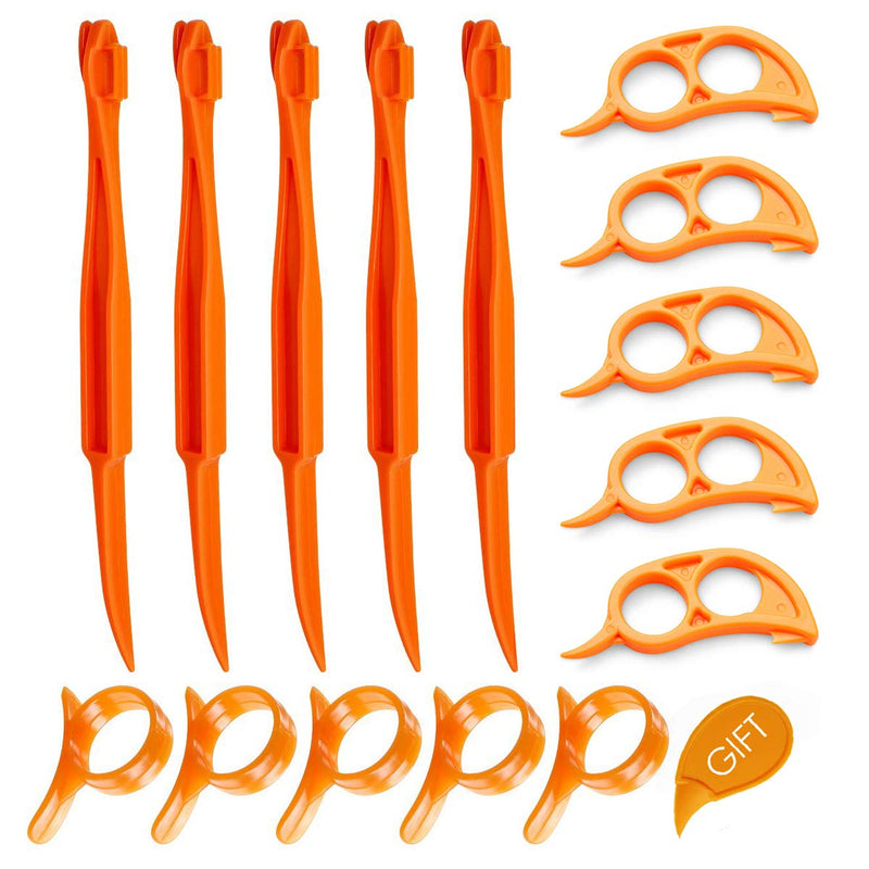 Orange Citrus Peelers, Cosmer Set of 15 Plastic Easy Slicer Cutter Peeler Remover Opener Kitchen Accessories Knife Cooking Tool Kitchen Gadget - BeesActive Australia
