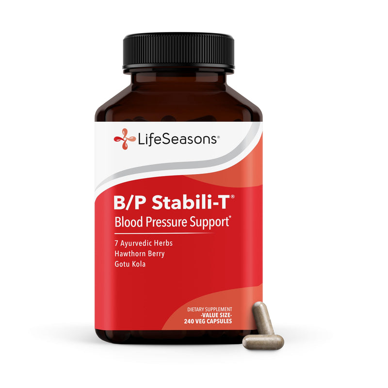 LifeSeasons B/P Stabili-T - Blood Pressure Support - Vitamin Supplement for Healthy Heart & Circulation - Ashwagandha, Arjuna & Hawthorn Berry - 240 Capsules 240 Count (Pack of 1)