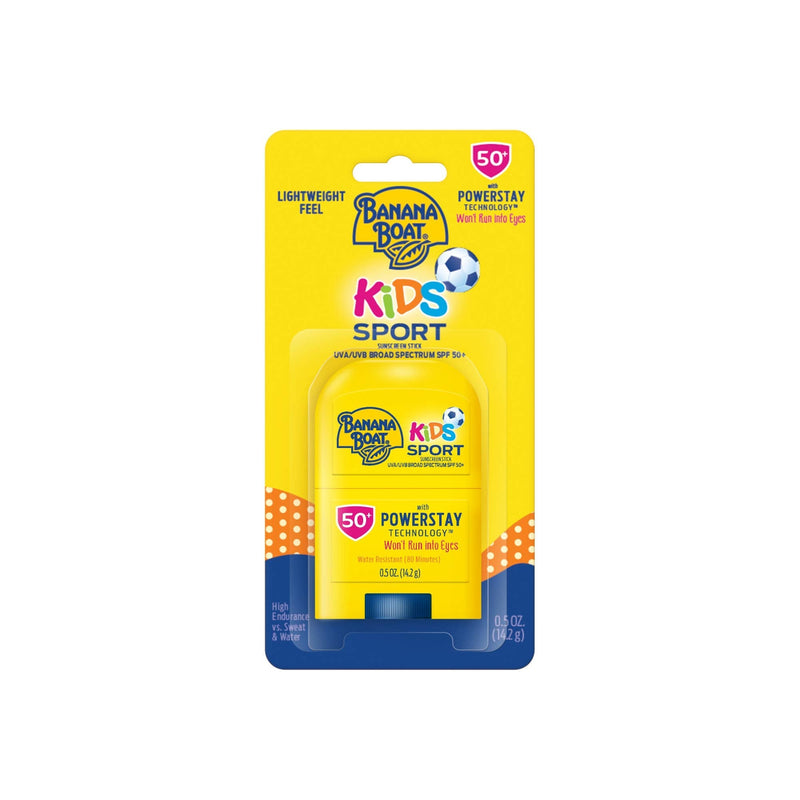 Banana Boat Kids Sport Sunscreen Stick SPF 50, 0.5oz | Travel Size Sunscreen, Kids Sunscreen, Kids Sunblock, Oxybenzone Free Sunscreen for Kids, Travel Sunscreen, Mini Sunscreen SPF 50, 0.5oz 0.5 Ounce (Pack of 1) - BeesActive Australia