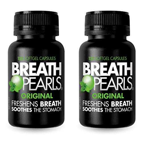 Breath Pearls Original Freshens Breath (150 softgels) New pack 150 counts x 2 Pack =(Total 300 Softgels)