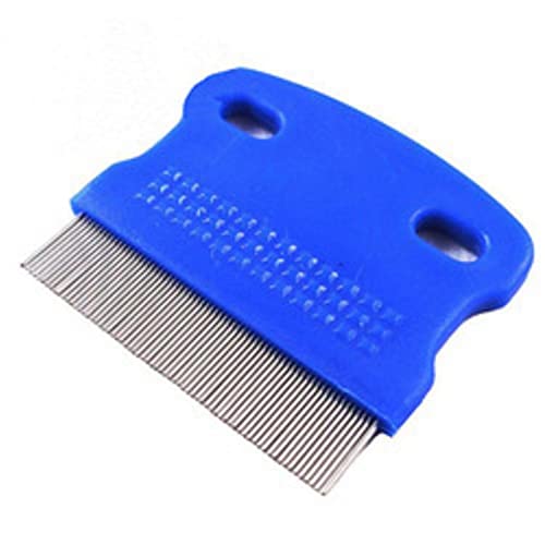Lice Hair Comb Brushes Fine Egg Dust Nit Free Removal Stainless Steel Hair Accessories（Blue）