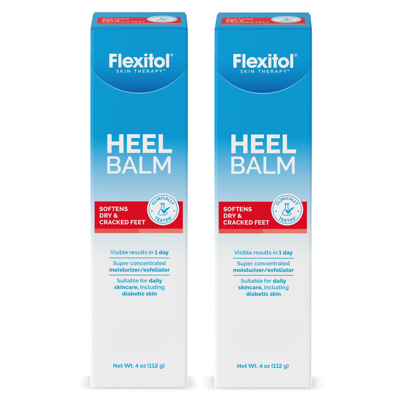 Flexitol Heel Balm Twin Pack, Cracked Heel Cream & Foot Balm, Intensive Hydration for Dry, Rough Feet & Heels, Urea-Based Moisturizing Cream, 4 oz Tube 4 Ounce (Pack of 2) - BeesActive Australia