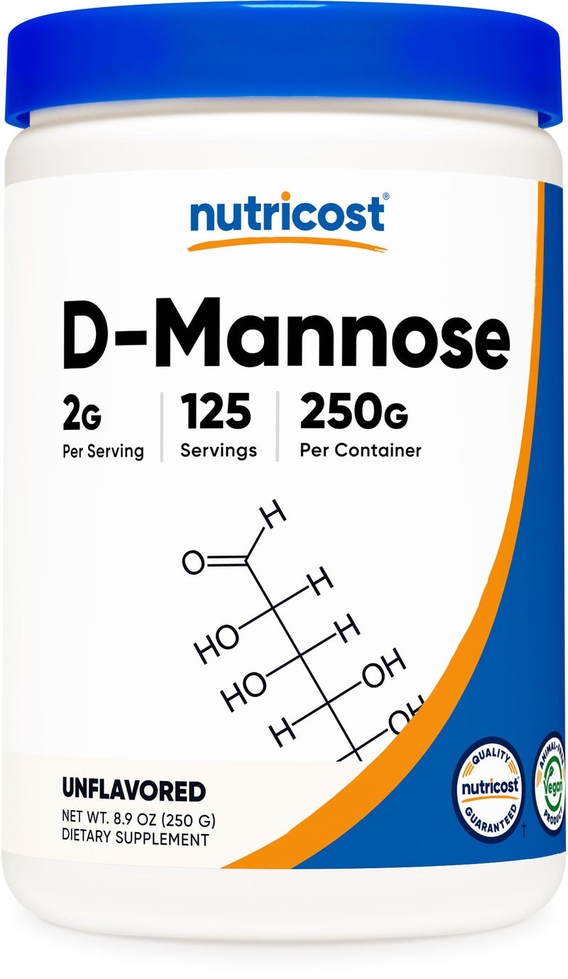 Nutricost D-Mannose Powder 250 Grams - Non-GMO and Gluten Free 8.8 Ounce (Pack of 1)