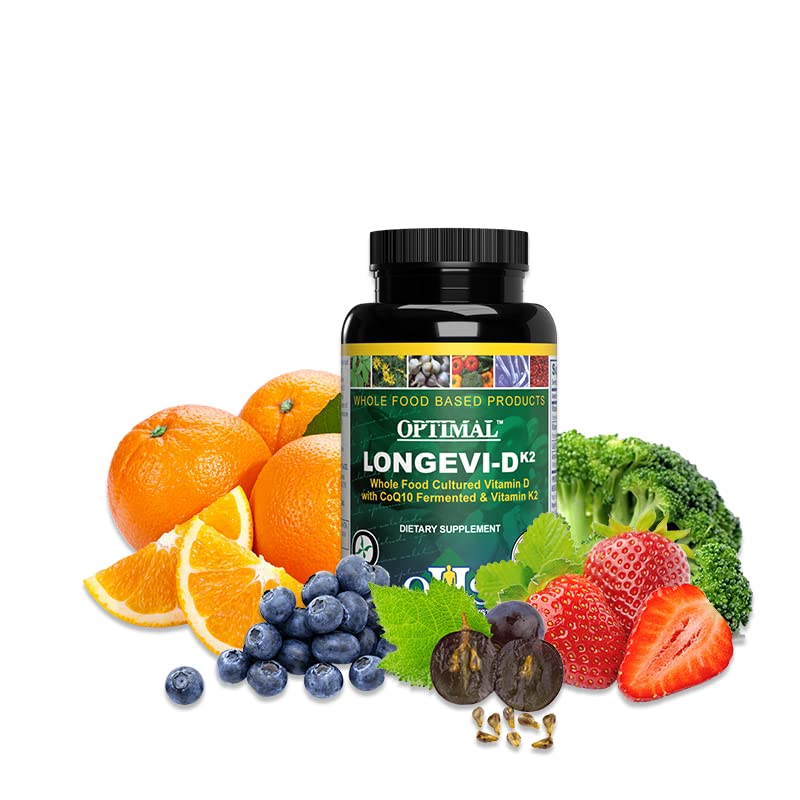 Optimal Health Systems Longevi-D K2 Longevity and Cognitive Support Formula | Long-term wellness support, mental health, cognitive function and vitality, vitamin D and K2 formula supporting healthy aging