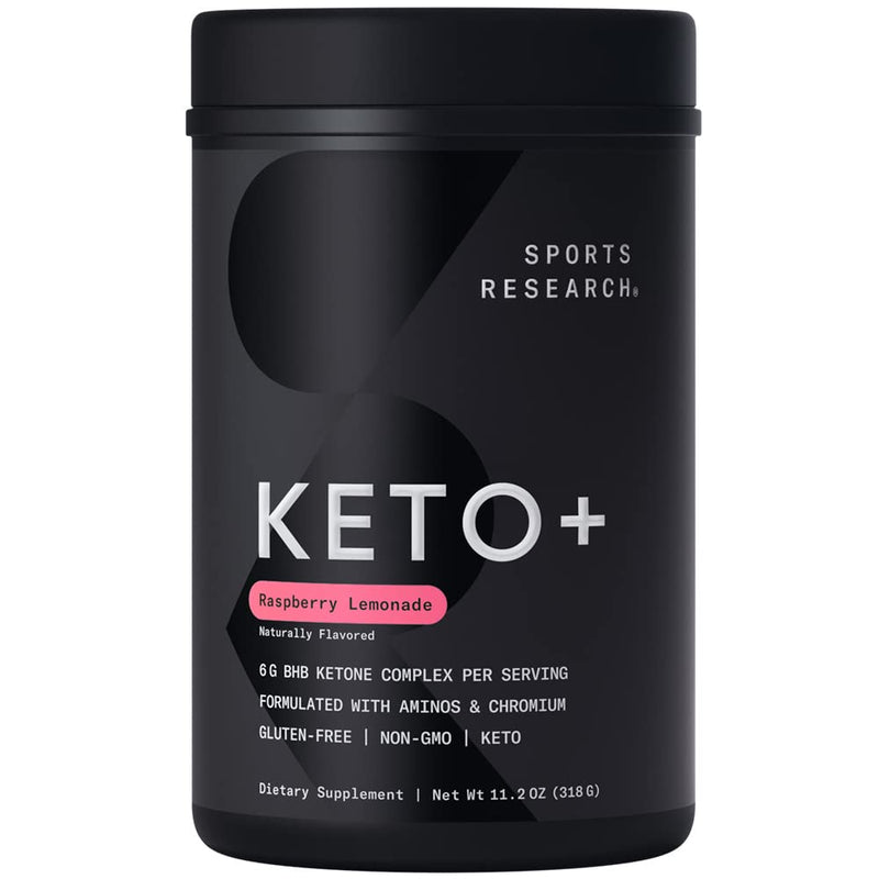 Sports Research Keto Plus Exogenous Ketones with goBHB - 30 Servings | Keto Electrolyte Powder for Hydration, Energy, Focus & Ketosis | Keto Certified, Vegan Friendly (Raspberry Lemonade) Raspberry Lemonade - BeesActive Australia