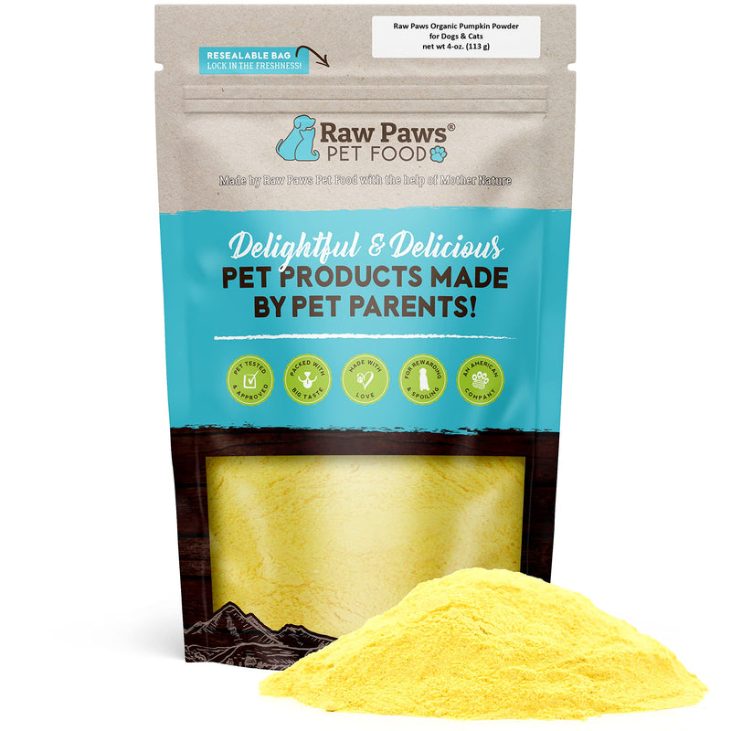 Raw Paws USA Organic Pumpkin Powder for Cats & Dogs, 4-oz - Healthy Stool, Diarrhea, Constipation Relief, Pure Pumpkin for Dogs, Canned Pumpkin for Dogs Alternative, Dog Pumpkin Powder, Fiber for Cats 4 oz - BeesActive Australia