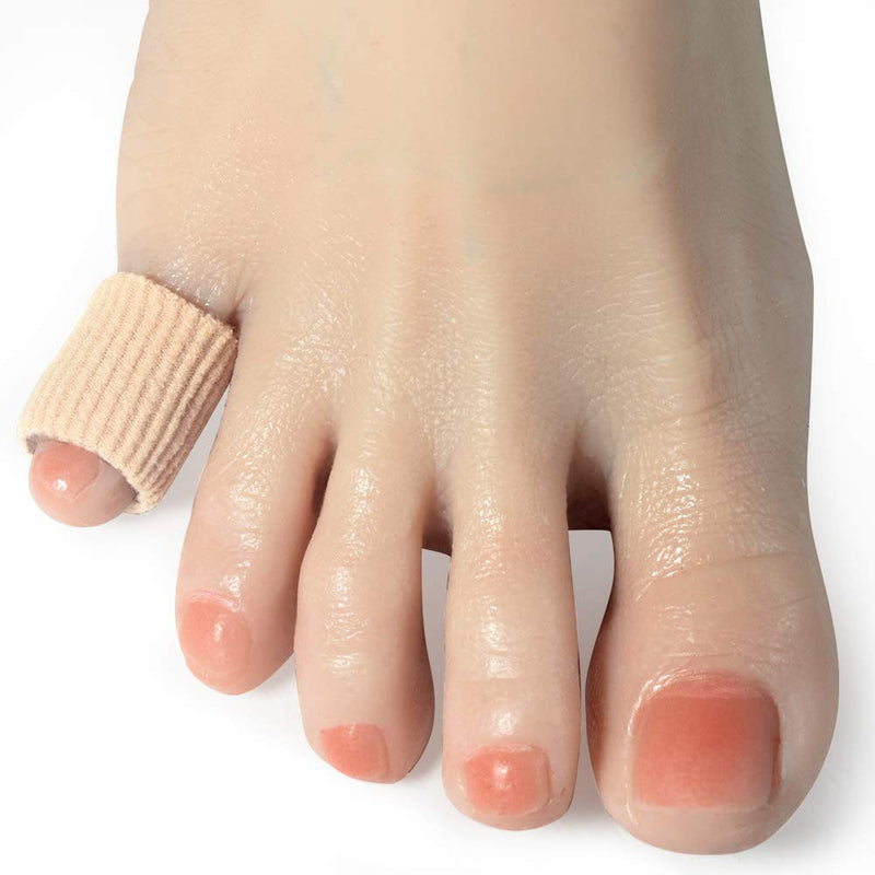 Cuttable Toe Tubes Sleeves 5 Pack Small Size, Made of Elastic Fabric Lined with Silicone Gel. Toes Sleeve Protectors Relief Toe Pressure Pain, Corn and Calluses Remover 5.9Inch (Pack of 5)
