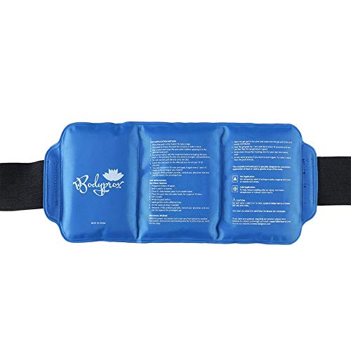 BODYPROX Pain Relief Ice Pack with Strap for Hot & Cold Therapy, Microwave Heat Pad for Back Shoulder, Neck, Waist, Calves and Hip