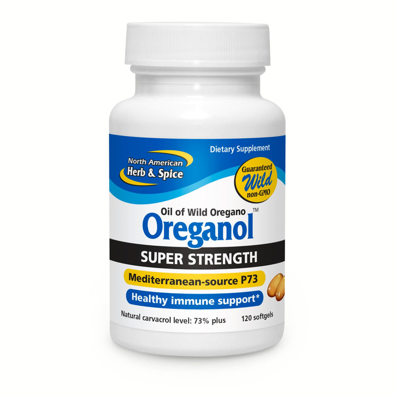 NORTH AMERICAN HERB & SPICE Super Strength Oreganol P73, 120 Softgels - Immune System Support - Vegan Friendly Wild Oregano - Non-GMO - 120 Servings 1