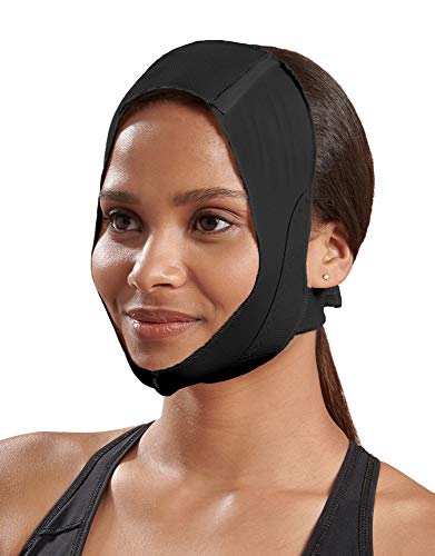 Marena FM100 Unisex Recovery Compression Minimal Coverage Face Post-Op Mask with Mid-Neck Coverage Black Large