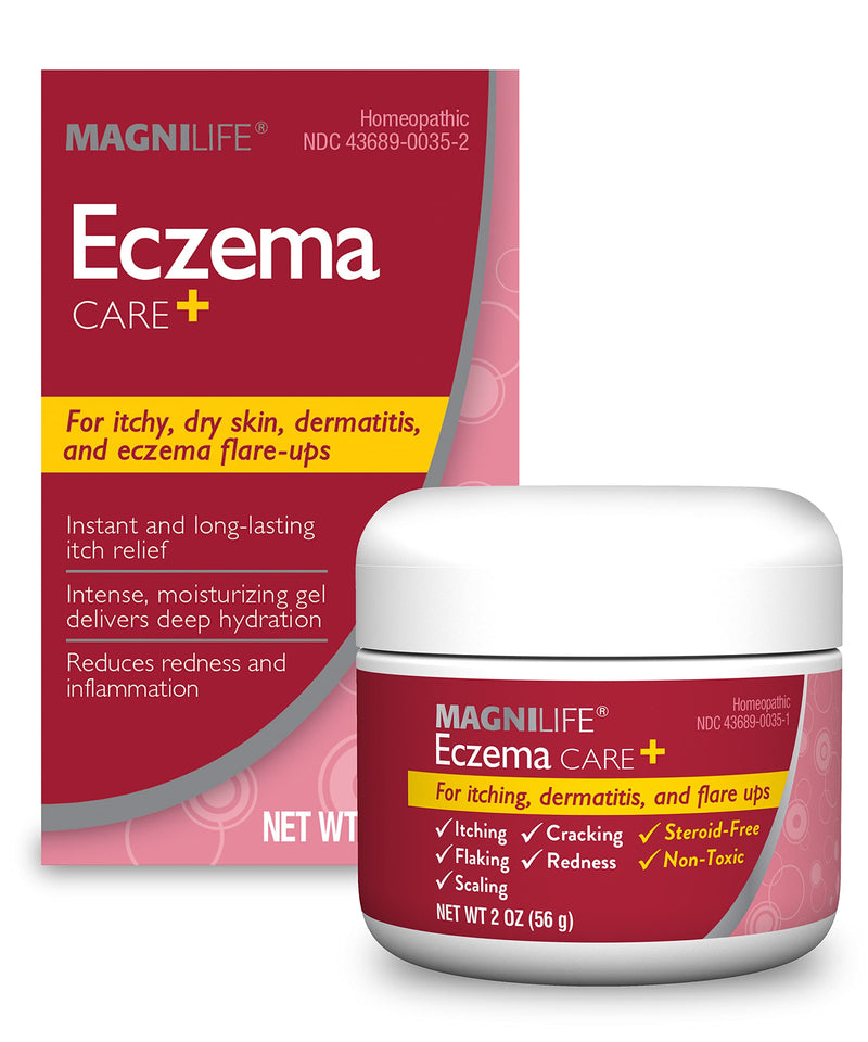 MagniLife Eczema Care+, Moisturizing Gel for Itchy, Dry Skin, Last Relief for Dermatitis and Eczema Flare-Ups - Natural Ingredients Aloe, Calendula & Tea Tree Oil - Steroid-Free, Paraben-Free - 2 oz - BeesActive Australia