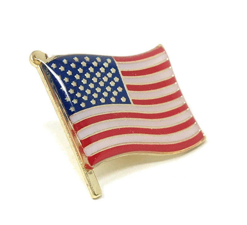 50 Bulk Waving American Flag Lapel Pins - Each Pin 1" Tall and Individually Packaged - BeesActive Australia