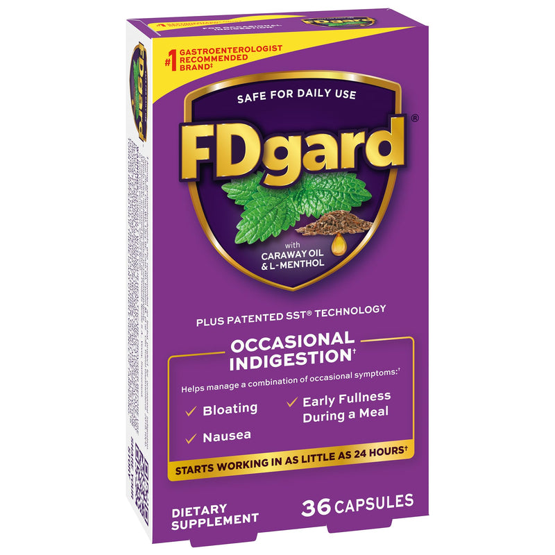 FDgard Gut Health Supplement, Indigestion, Nausea & Bloating, Upset Stomach, 36 Capsules (Packaging May Vary) 36 Count (Pack of 1) - BeesActive Australia